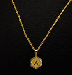Load image into Gallery viewer, Initial Hexagon Charm Pendant Necklace
