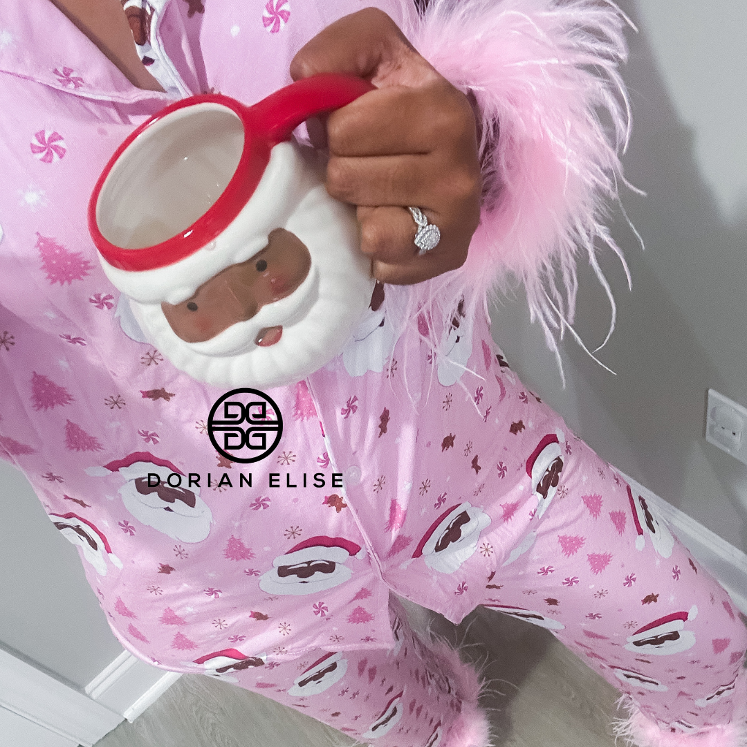 Santa Luxe Black Santa Lounge Set With Detachable Feathers