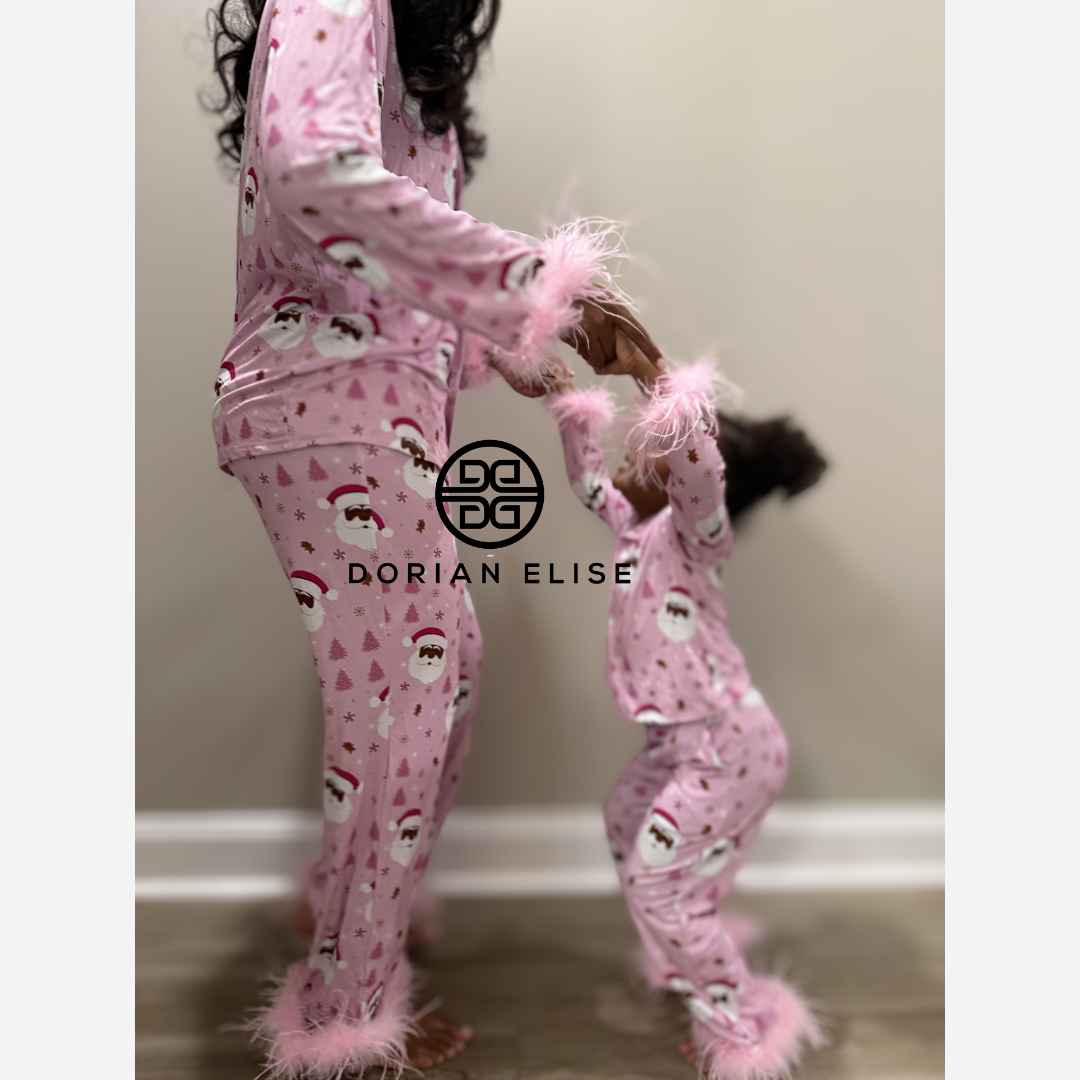 Santa Luxe Black Santa Lounge Set With Detachable Feathers