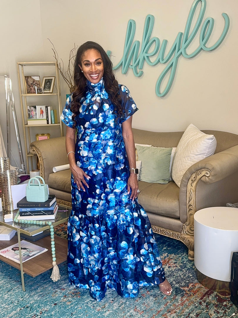 Floral Organza Maxi Dress Floral Organza Maxi Dress