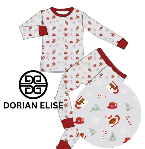 Hot Cocoa Santa KIDS Gender Neutral Family Matching Pajama Set