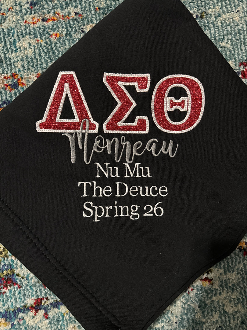 Custom Embroidered Sorority Stadium Blanket