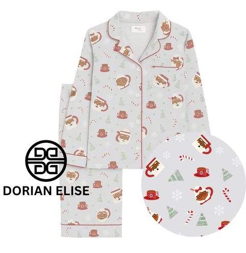 ADULT Gender Neutral Hot Cocoa Santa Matching Family Pajama Set