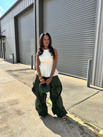 Load image into Gallery viewer, Cascade Wide Leg Ruffle Jogger
