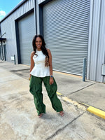 Load image into Gallery viewer, Cascade Wide Leg Ruffle Jogger
