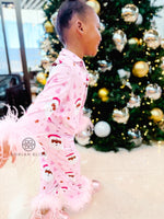 Load image into Gallery viewer, Santa Luxe Black Santa Lounge Set With Detachable Feathers
