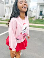 Load image into Gallery viewer, Cocoa Santa Sequin Luxe Women&#39;s Black Santa Sweatshirt
