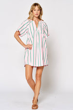 Load image into Gallery viewer, Pink &amp; Green Striped Dress

