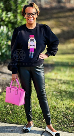 Load image into Gallery viewer, Hot Chocolate Nutcracker Sequin Luxe Women&#39;s Black Nutcracker Sweatshirt
