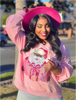 Load image into Gallery viewer, Cocoa Santa Sequin Luxe Women&#39;s Black Santa Sweatshirt
