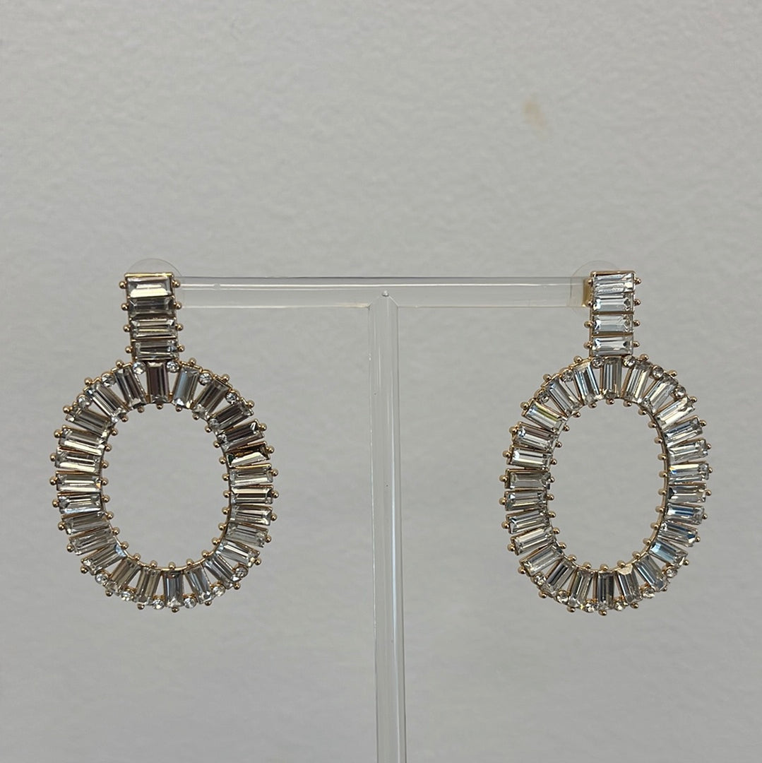 Crystal Oval Earrings